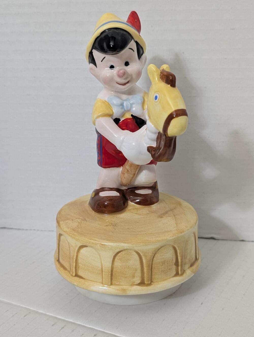 Vintage Disney Schmid Pinocchio on Rocking Horse Music Box